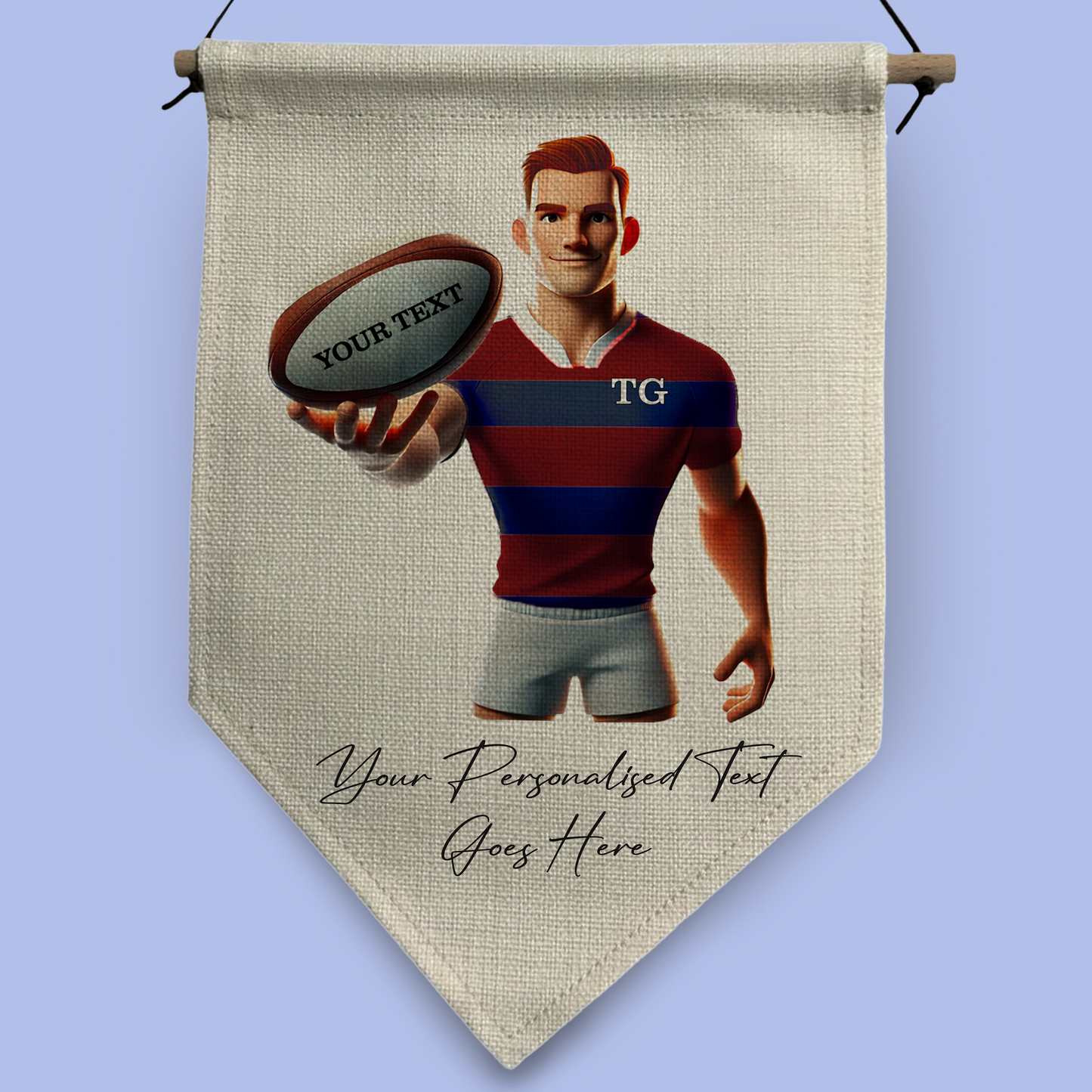 Personalised Rugby Team Shirt Creator - Pennant Flag