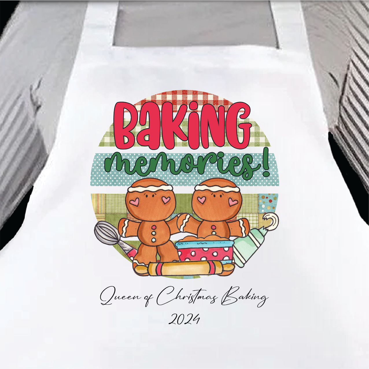 Personalised Christmas Cooking Gingerbread 'Baking Memories' Chef Gift Apron