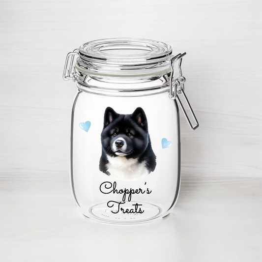 Personalised Akita Dog Treat Kilner Style Gift Jar - DGJR01