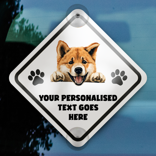 Personalised Dog On Board Car Window Sign - Akita