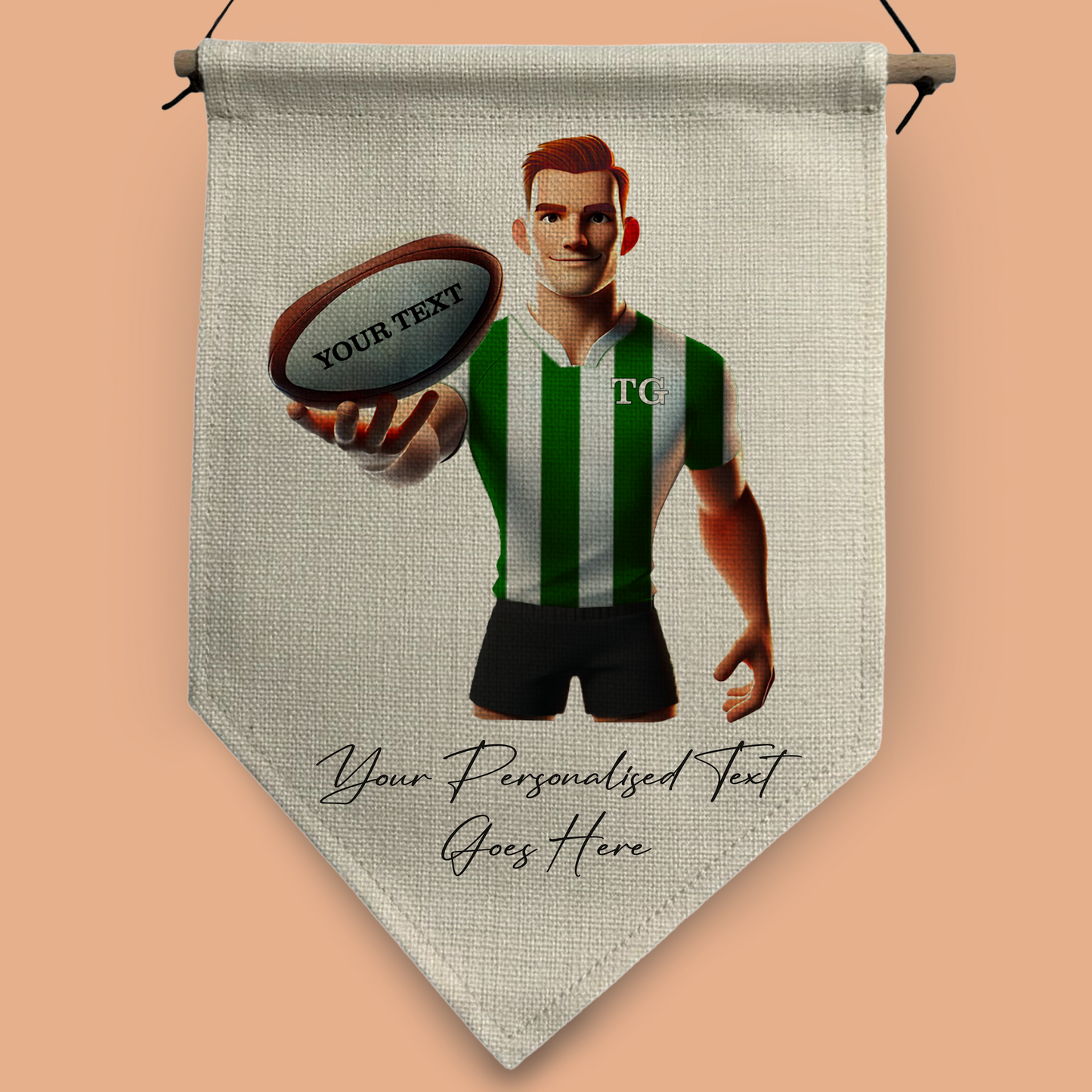 Personalised Rugby Team Shirt Creator - Pennant Flag