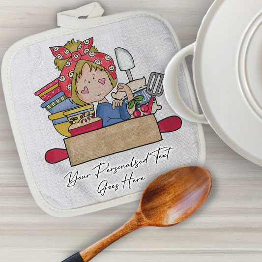 Personalised Baking Superpower Pot Holder / Grab