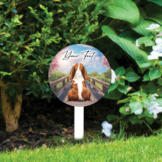 Personalised Bridge Dog Grave Marker - Basset Hound