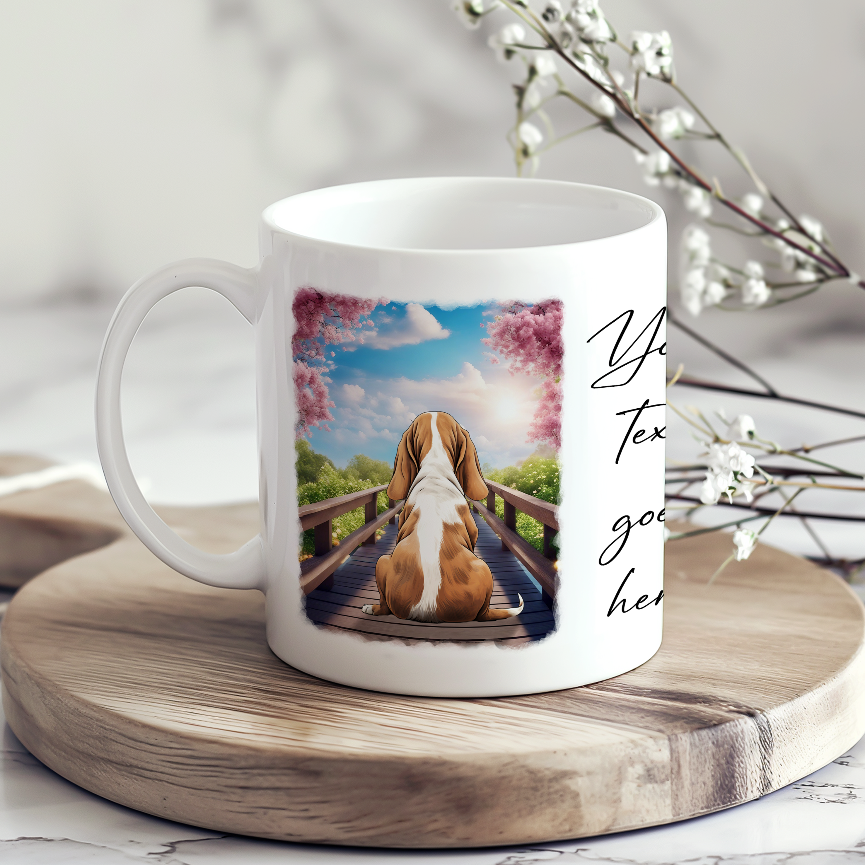 Personalised Bridge Dog Memorial Basset Hound - Keepsake Gift Mug, by Floppsie Moppsie – floppsiemoppsie at floppsiemoppsie.co.uk