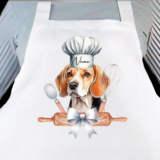 Personalised Pet Chef Dog - Beagle - Keepsake Gift Kitchen Baking Cooking Apron, by Floppsie Moppsie – floppsiemoppsie at floppsiemoppsie.co.uk