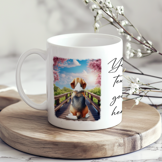 Personalised Bridge Dog Memorial Beagle - Keepsake Gift Mug, by Floppsie Moppsie – floppsiemoppsie at floppsiemoppsie.co.uk