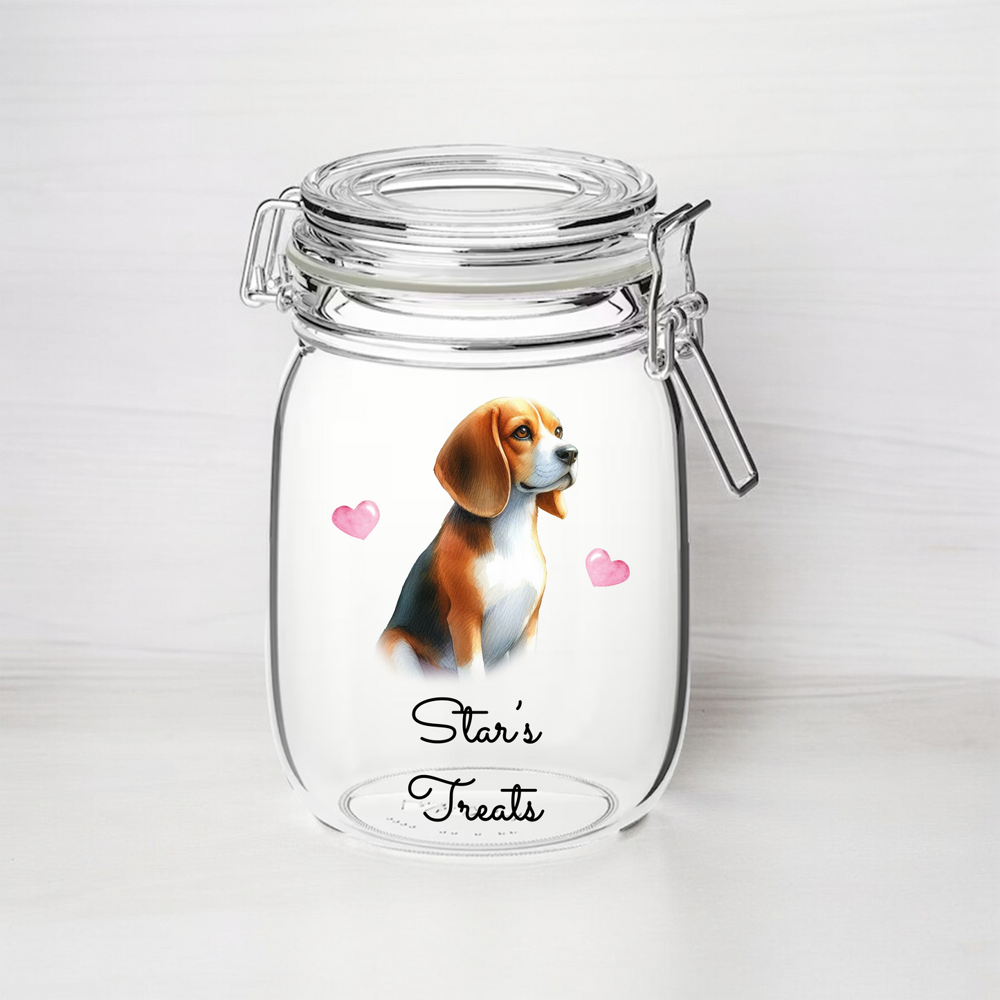 Personalised Beagle Dog Treat Kilner Style Gift Jar - DGJR03