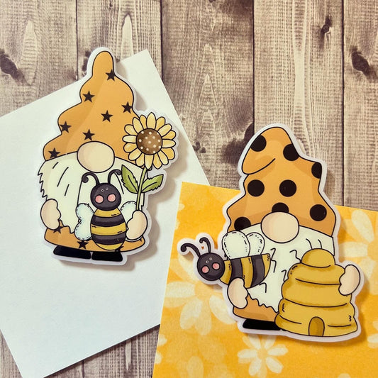 Cute Beehive Gonk Gnomes, Keepsake Gift Magnet, by Floppsie Moppsie – floppsiemoppsie at floppsiemoppsie.co.uk