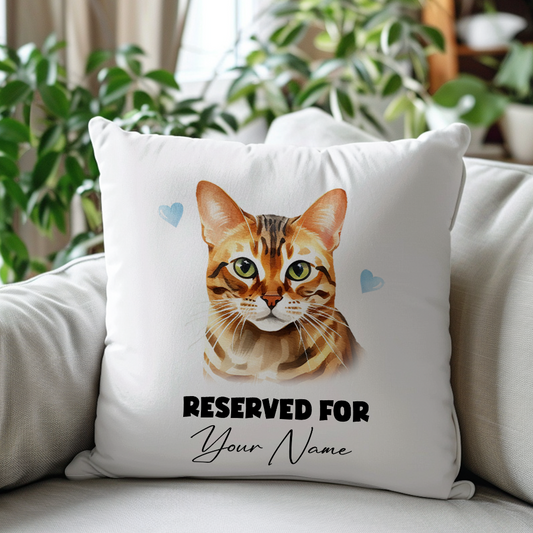 Personalised Bengal Cat RESERVED FOR - Cushion Cover Gift