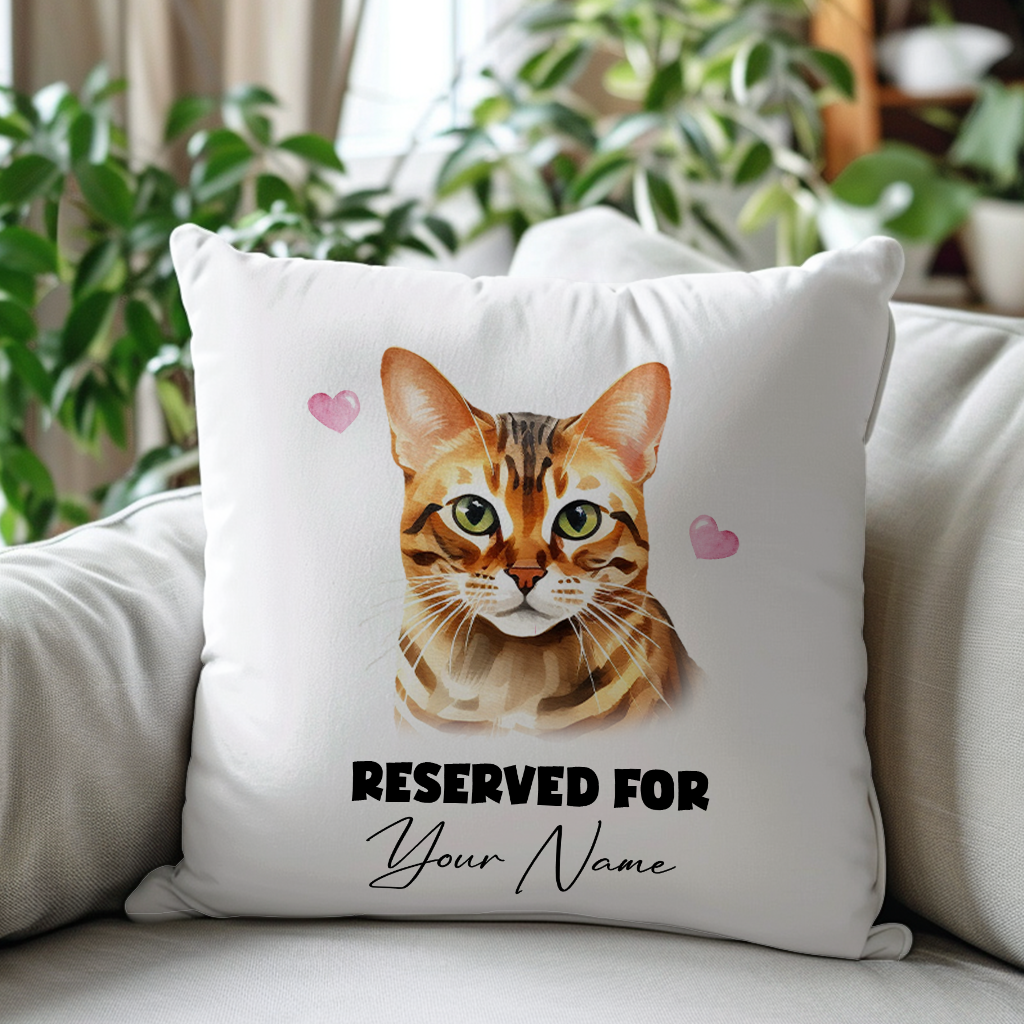 Personalised Bengal Cat RESERVED FOR - Cushion Cover Gift