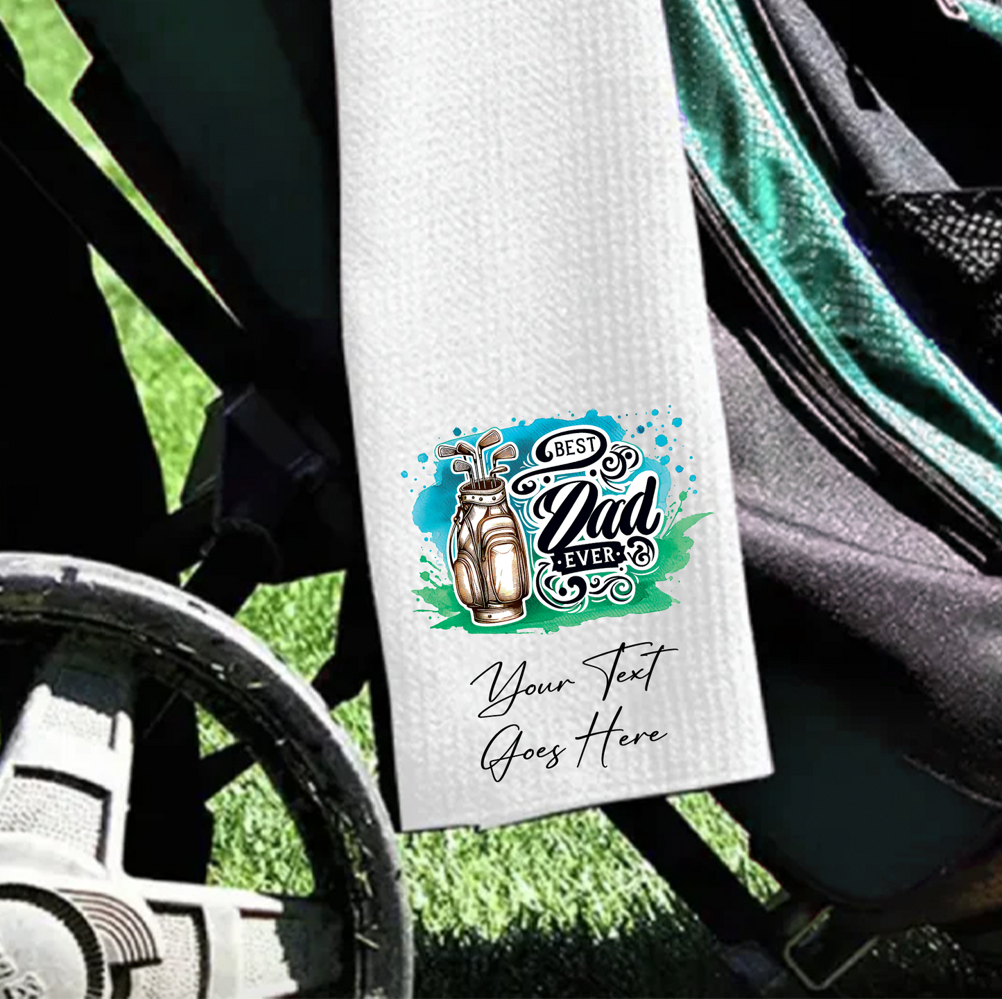 Personalised Best Dad by Par - Gift Golf Towel