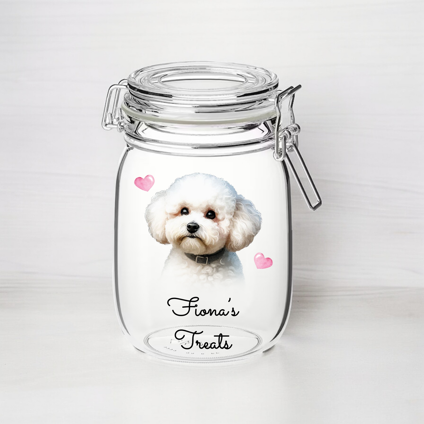 Personalised Bichon Frise Dog Treat Kilner Style Gift Jar - DGJR04