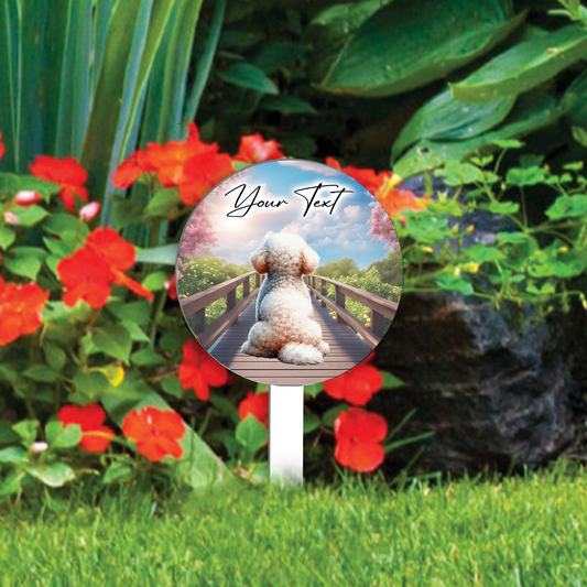 Personalised Bridge Dog Grave Marker - Bichon Frise