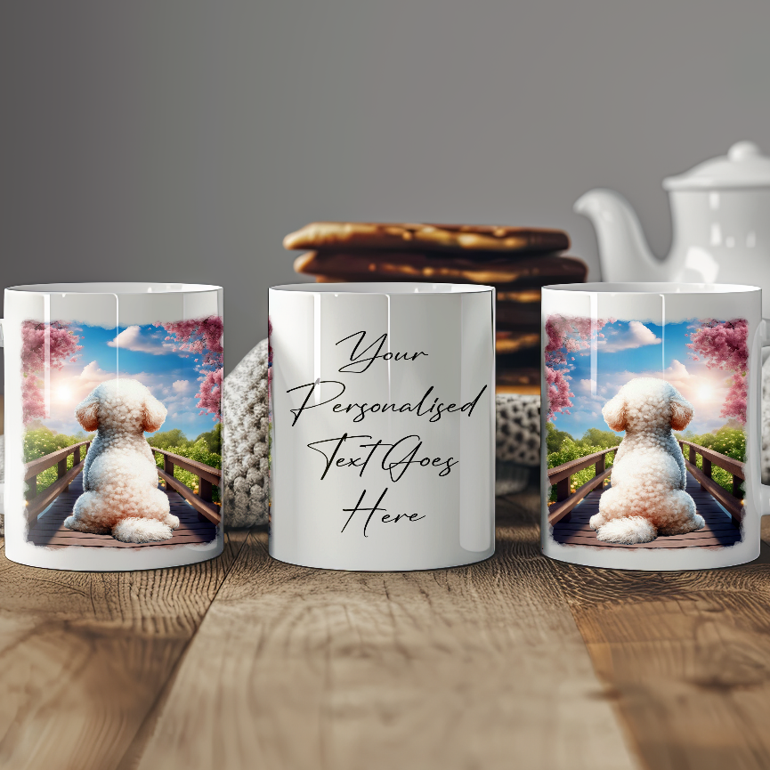 Personalised Bridge Dog Memorial Bichon Frise - Keepsake Gift Mug, by Floppsie Moppsie – floppsiemoppsie at floppsiemoppsie.co.uk