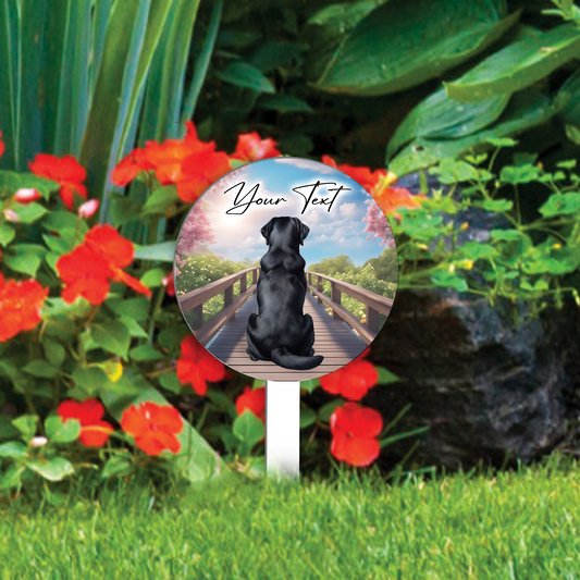 Personalised Bridge Dog Grave Marker - Black Labrador