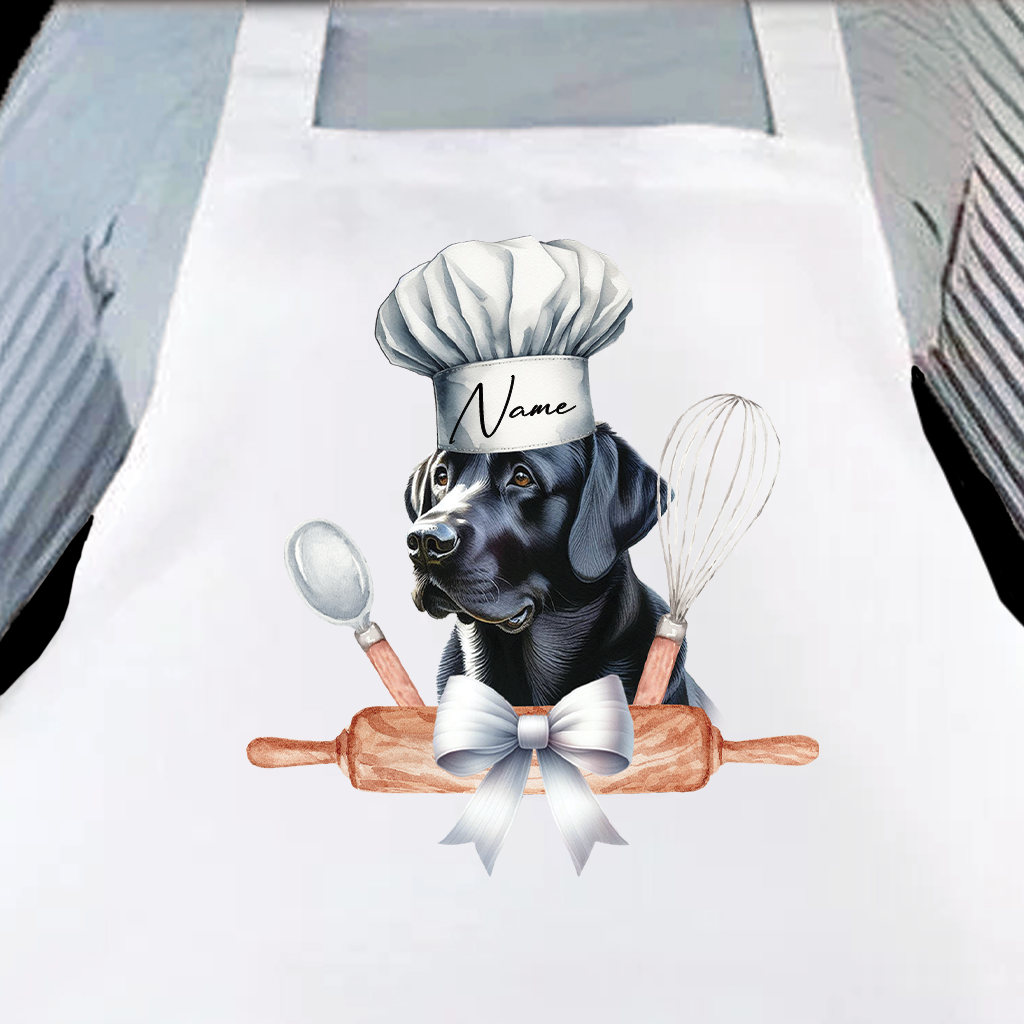 Personalised Pet Chef Dog - Black Labrador - Keepsake Gift Kitchen Baking Cooking Apron, by Floppsie Moppsie – floppsiemoppsie at floppsiemoppsie.co.uk