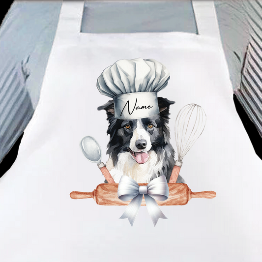 Personalised Pet Chef Dog - Border Collie - Keepsake Gift Kitchen Baking Cooking Apron, by Floppsie Moppsie – floppsiemoppsie at floppsiemoppsie.co.uk