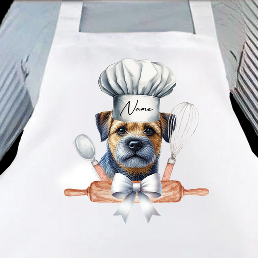 Personalised Pet Chef Dog - Blue and Tan Border Terrier - Keepsake Gift Kitchen Baking Cooking Apron, by Floppsie Moppsie – floppsiemoppsie at floppsiemoppsie.co.uk