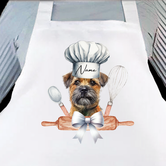 Personalised Pet Chef Dog - Border Terrier - Keepsake Gift Kitchen Baking Cooking Apron, by Floppsie Moppsie – floppsiemoppsie at floppsiemoppsie.co.uk