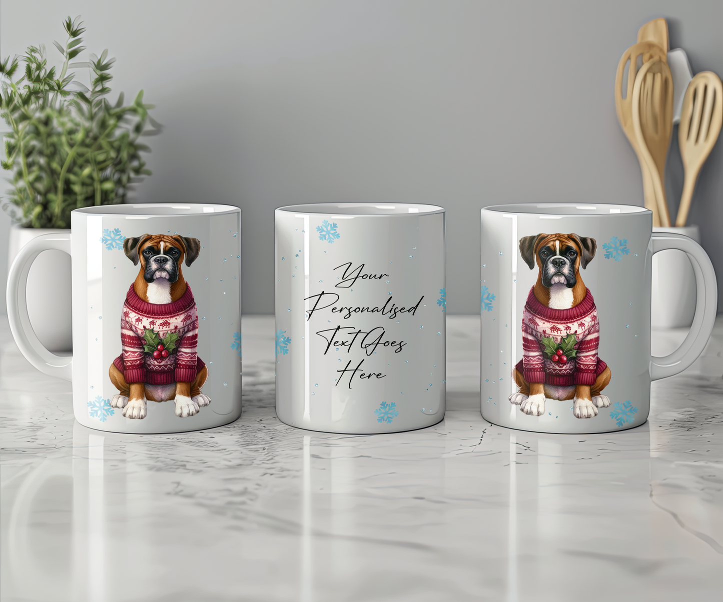 Personalised Boxer Dog Christmas Jumper Gift Mug