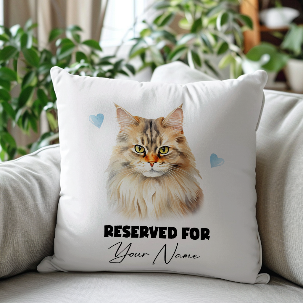 Personalised British Longhair Cat RESERVED FOR - Cushion Cover Gift