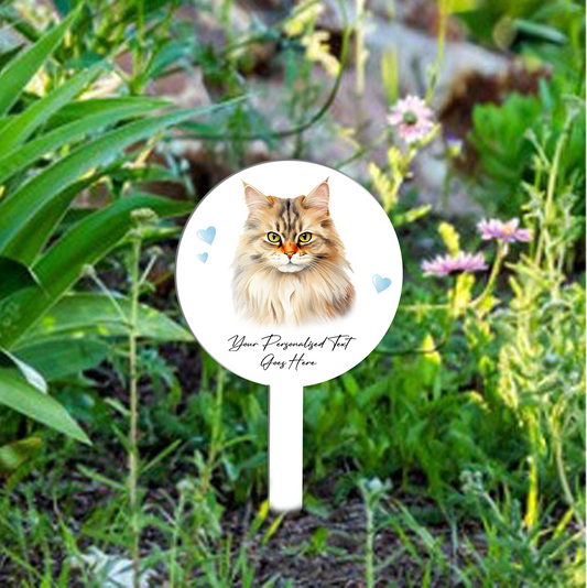 Personalised Cat Love Heart Grave Marker - British Longhair