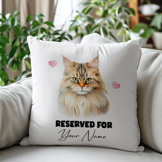 Personalised British Longhair Cat RESERVED FOR - Cushion Cover Gift