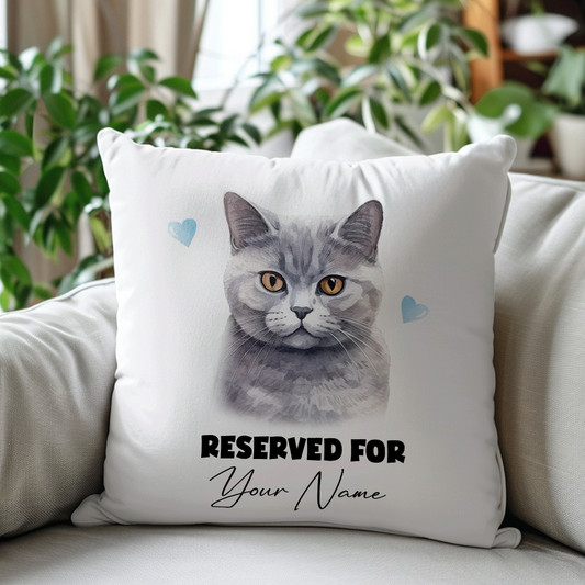 Personalised British Shorthair Cat RESERVED FOR - Cushion Cover Gift