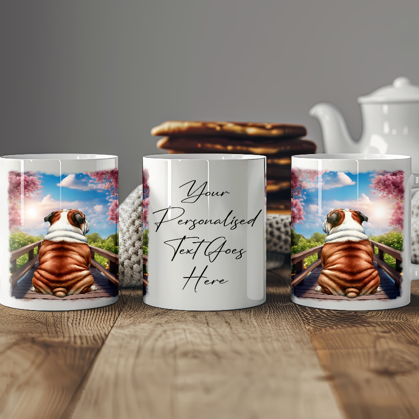 Personalised Bridge Dog Memorial Bulldog - Keepsake Gift Mug, by Floppsie Moppsie – floppsiemoppsie at floppsiemoppsie.co.uk