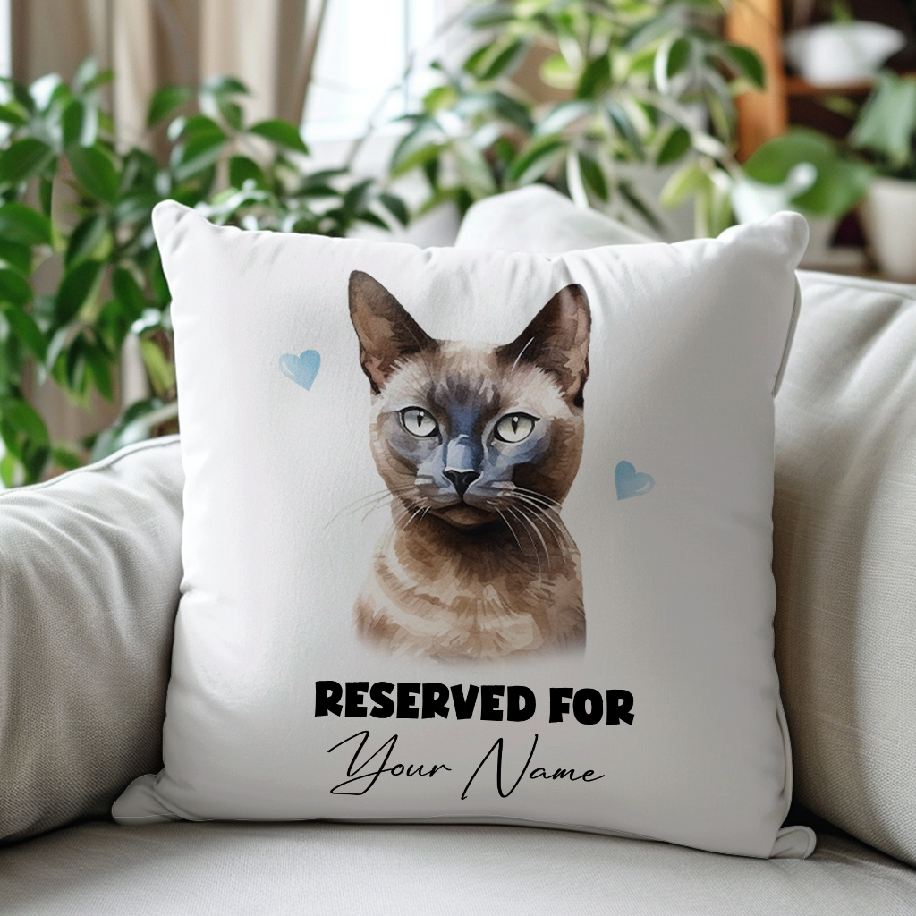 Personalised Burmese Cat RESERVED FOR - Cushion Cover Gift