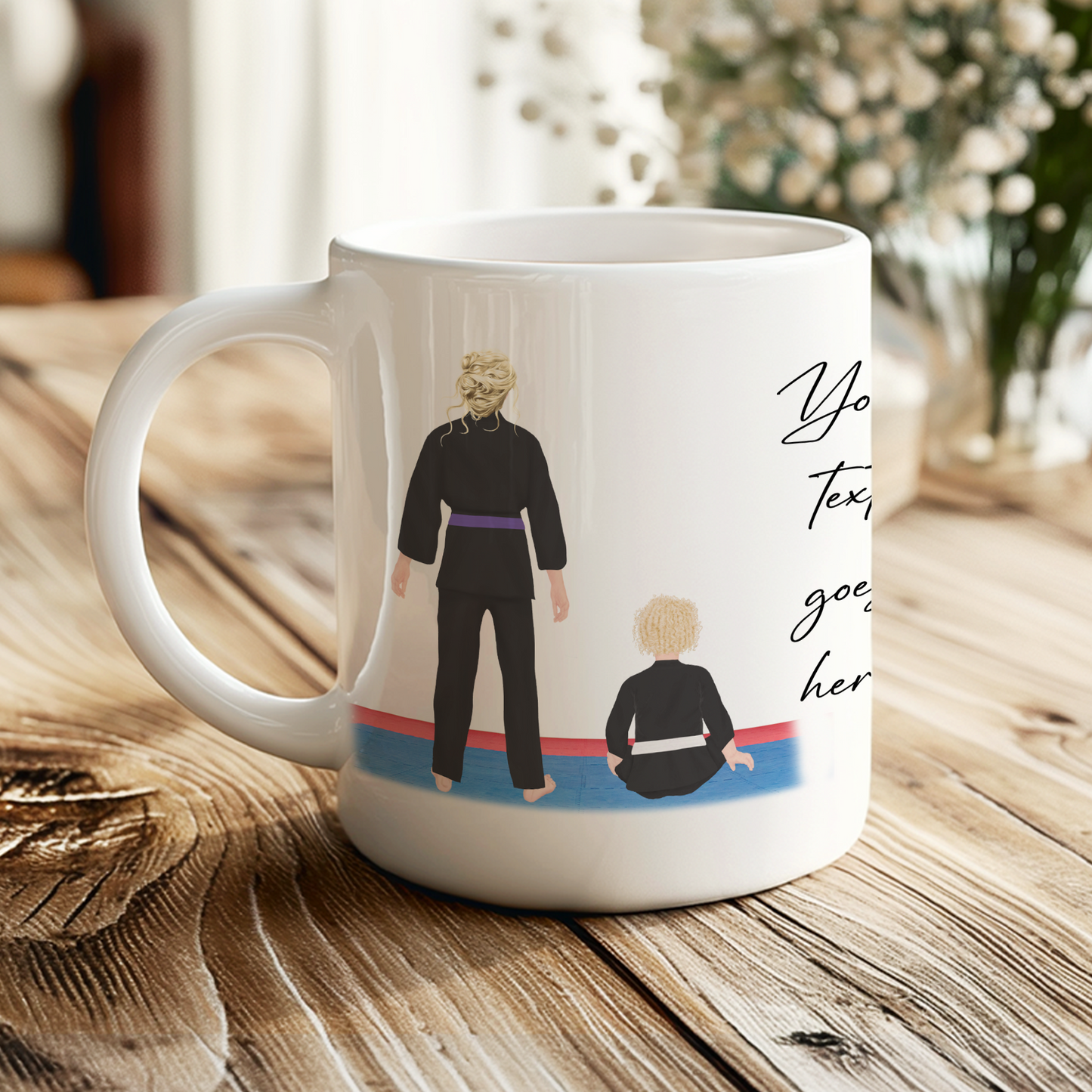 Personalised Karate, Judo, Ju Jitsu, Taekwondo Martial Arts Gi Creator - Mug - 2 People