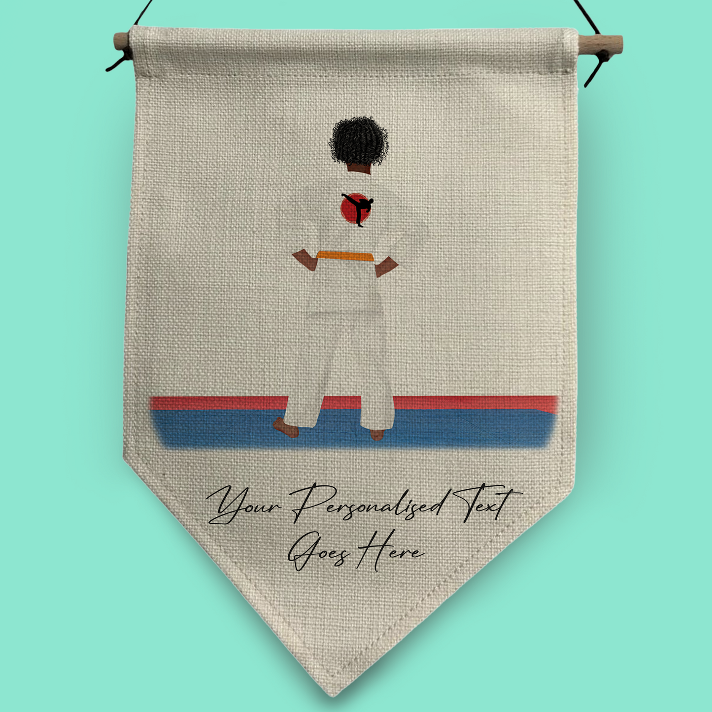 Personalised Karate, Judo, Ju Jitsu, Taekwondo Martial Arts Gi Creator - Pennant Flag