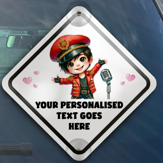 Personalised Baby Child On Board Car Window Sign - Popstar