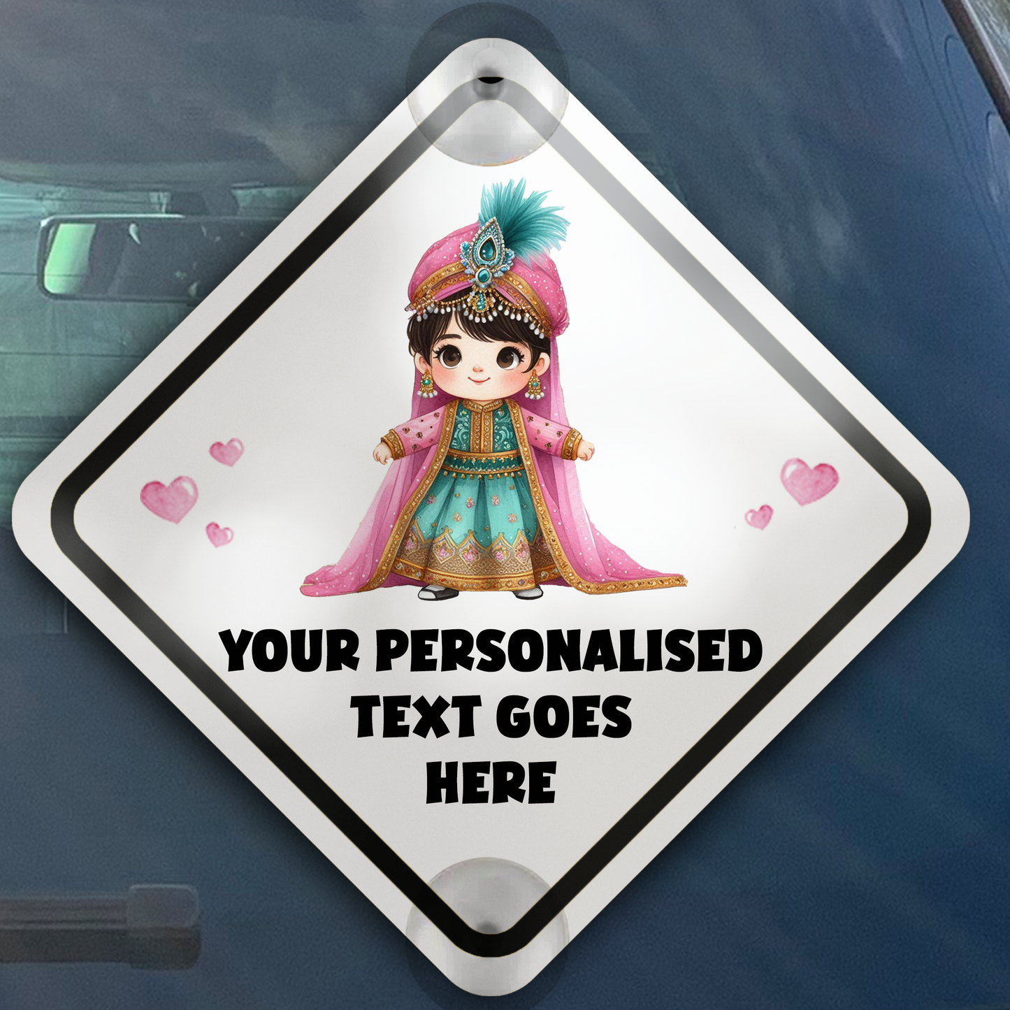 Personalised Baby Child On Board Car Window Sign - Princess B