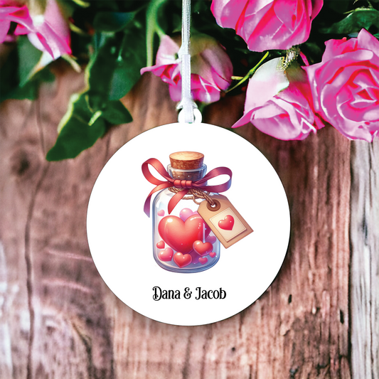 Personalised Cute Love in a Bottle Decoration C