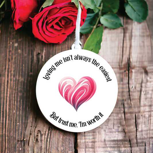 Personalised Cute Swirl Love Heart Decoration A