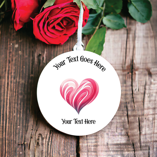 Personalised Cute Swirl Love Heart Decoration B