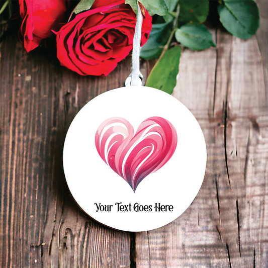 Personalised Cute Swirl Love Heart Decoration C