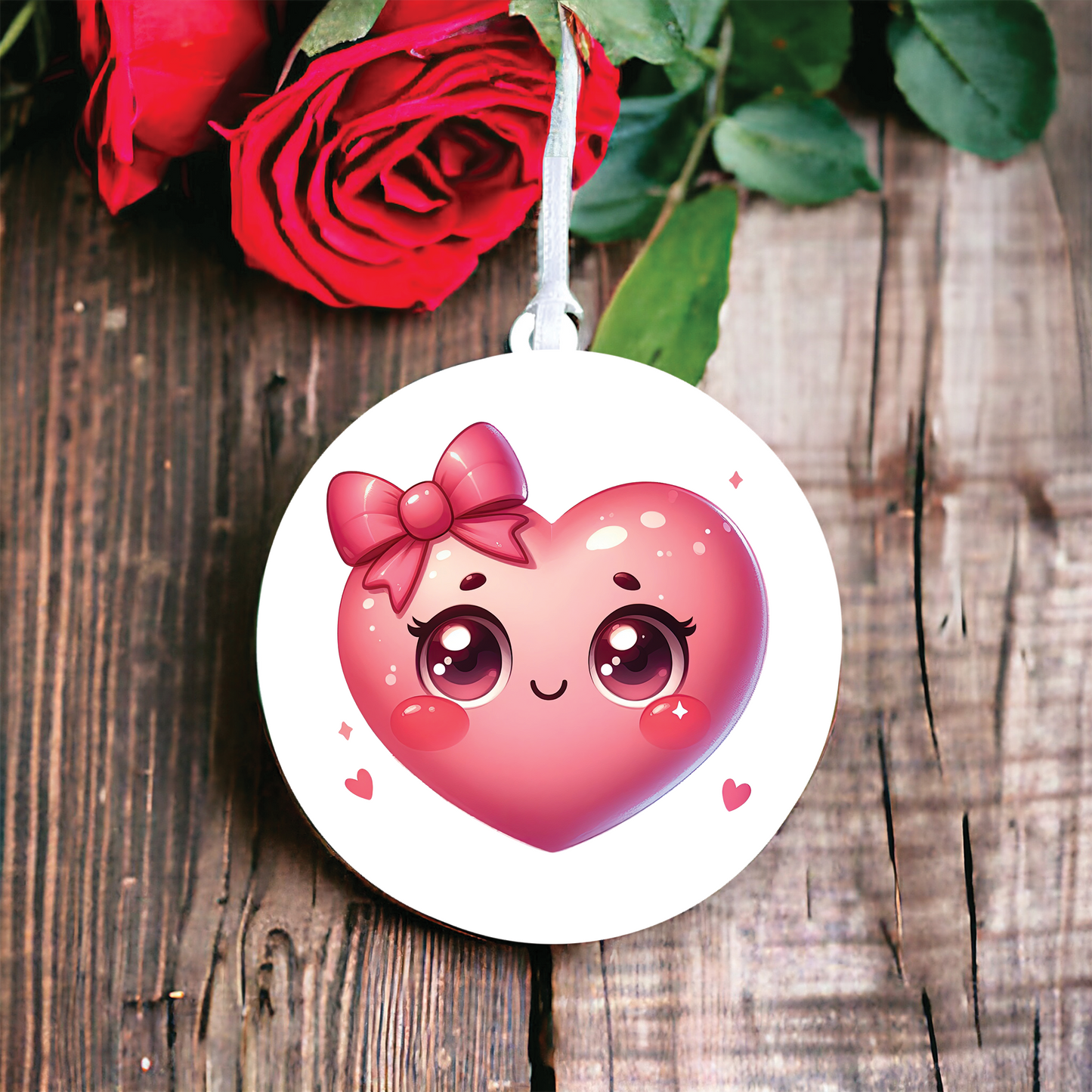 Cute Heart with Bow Love Decoration D