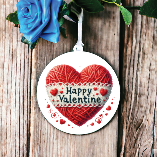 Cute Knitted Valentine Heart Decoration D