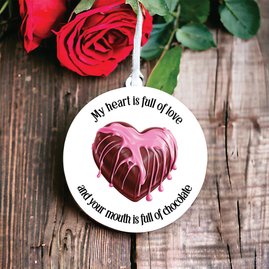 Personalised Cute Chocolate Love Heart Decoration A