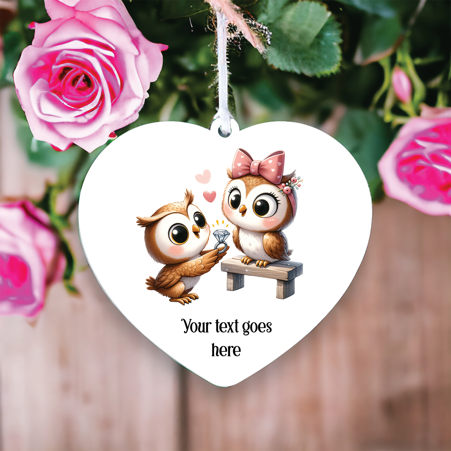 Personalised Owl Engagement Decoration