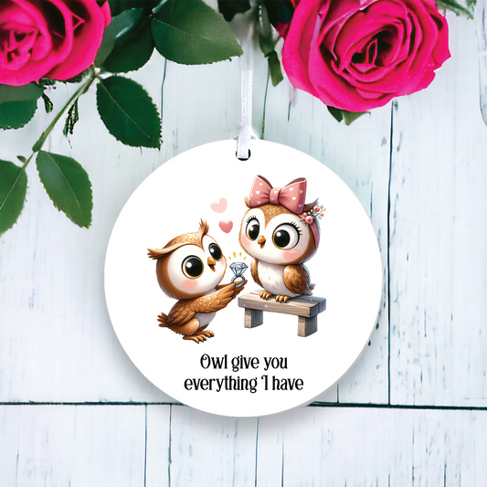 Personalised Owl Engagement Decoration