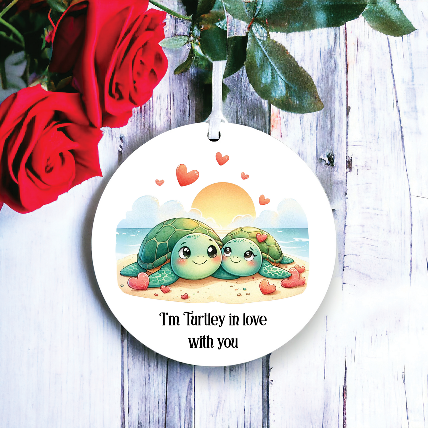 Personalised Turtles Sunset Love Decoration