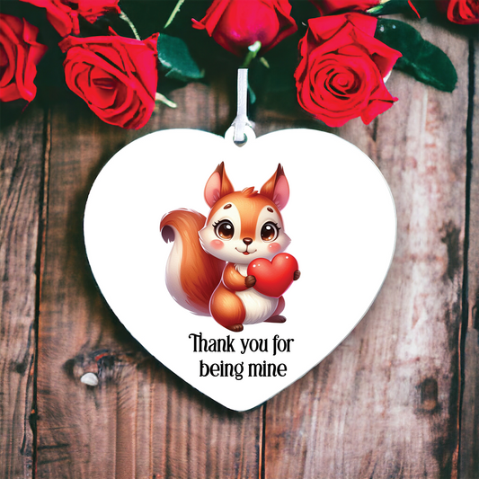 Personalised Squirrel Valentine's Hanging Gift