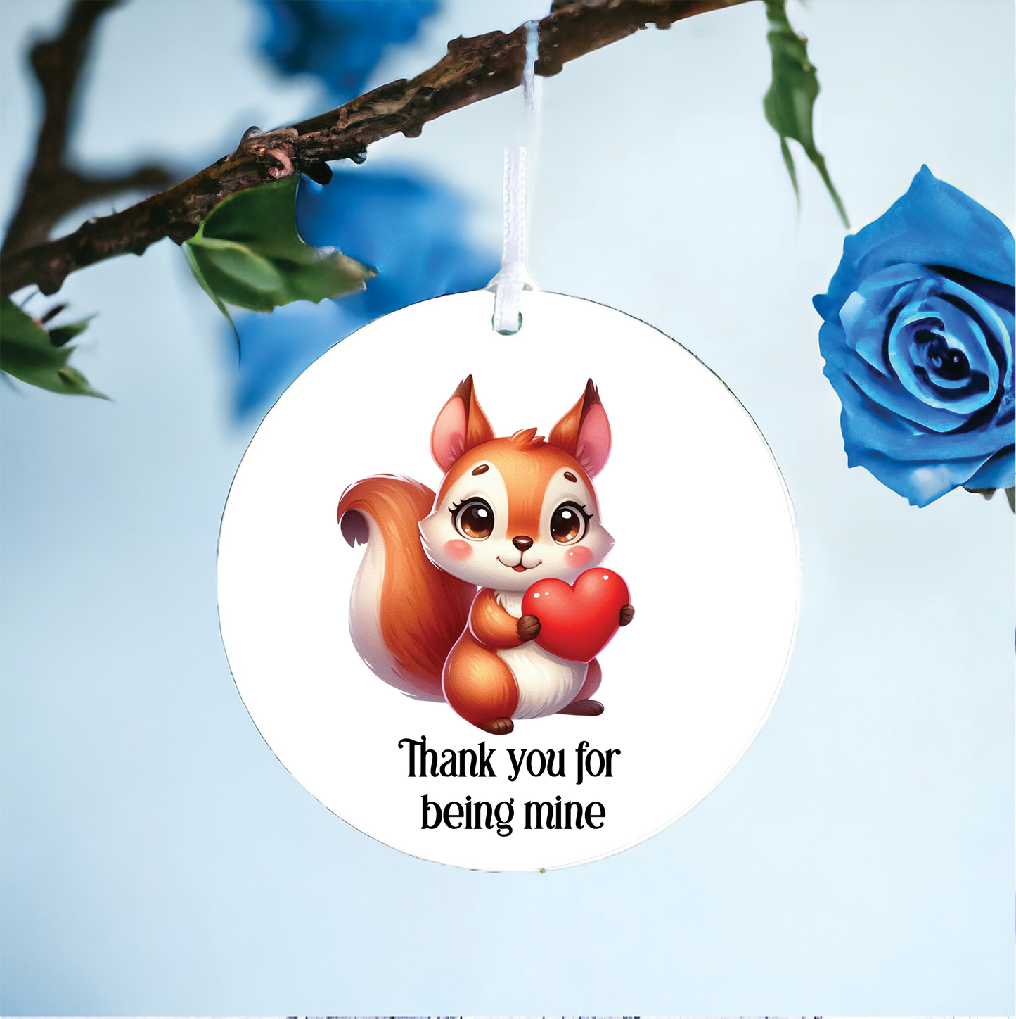 Personalised Squirrel Valentine's Hanging Gift