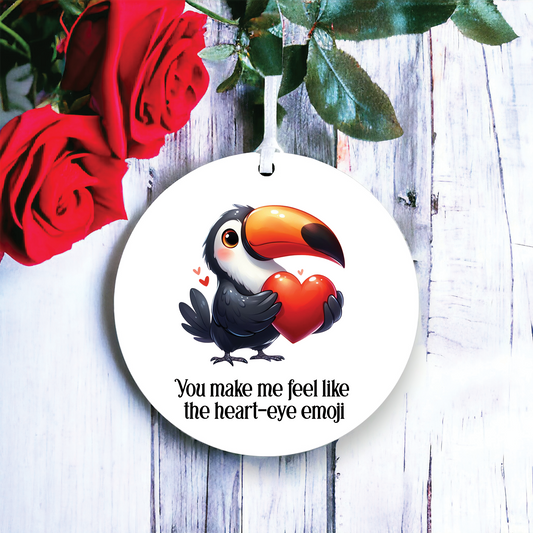 Personalised Toucan Valentine's Hanging Gift