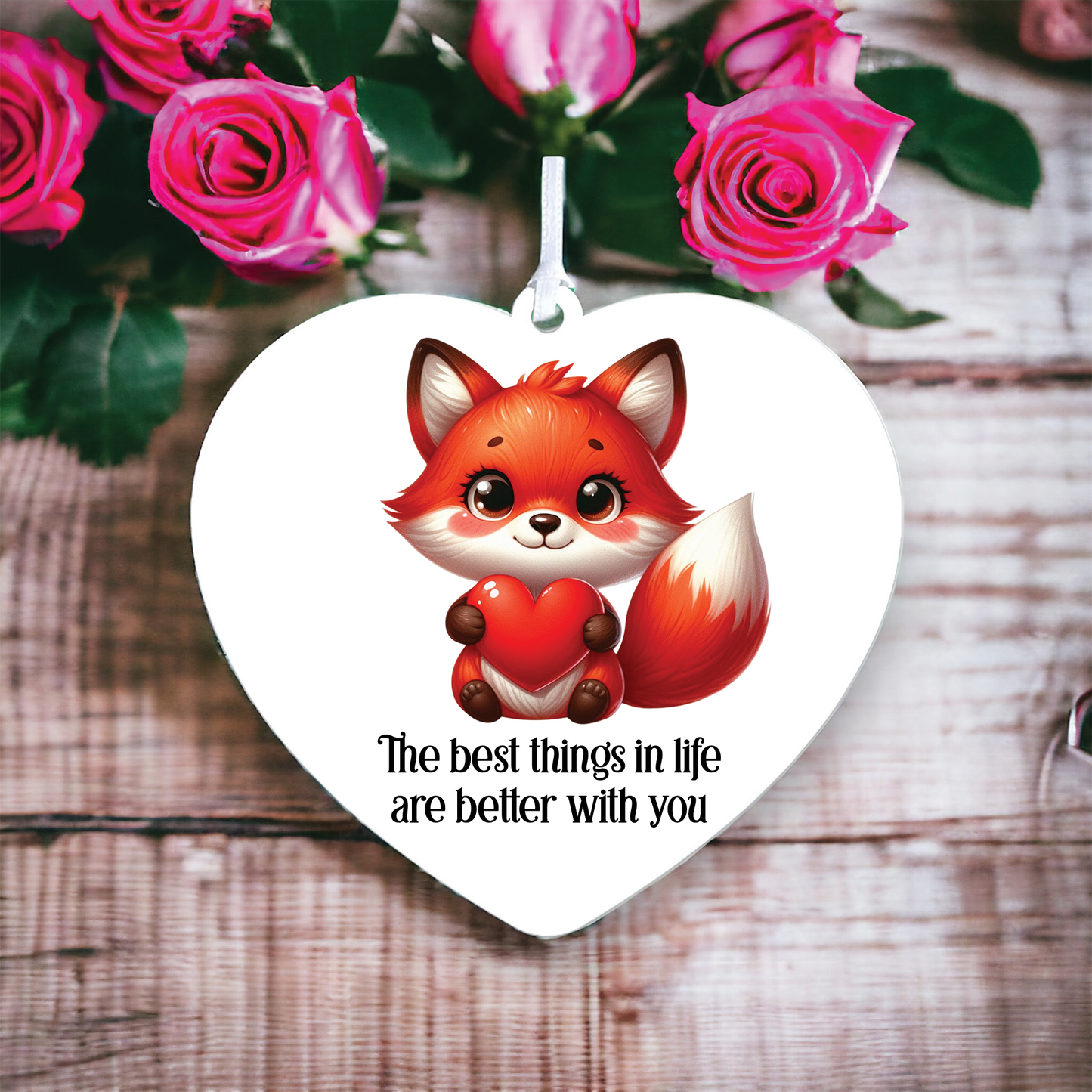 Personalised Fox Valentine's Hanging Gift