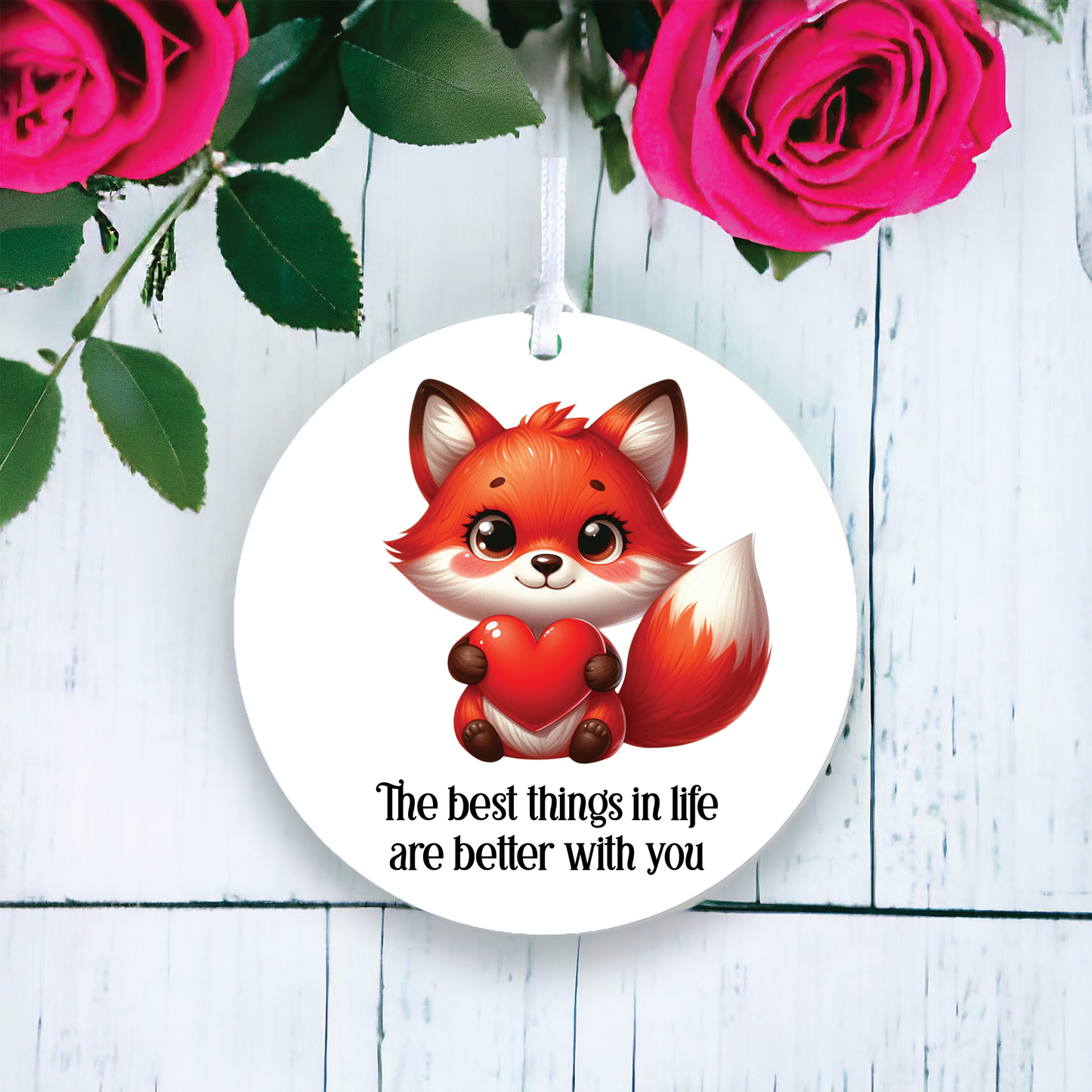 Personalised Fox Valentine's Hanging Gift