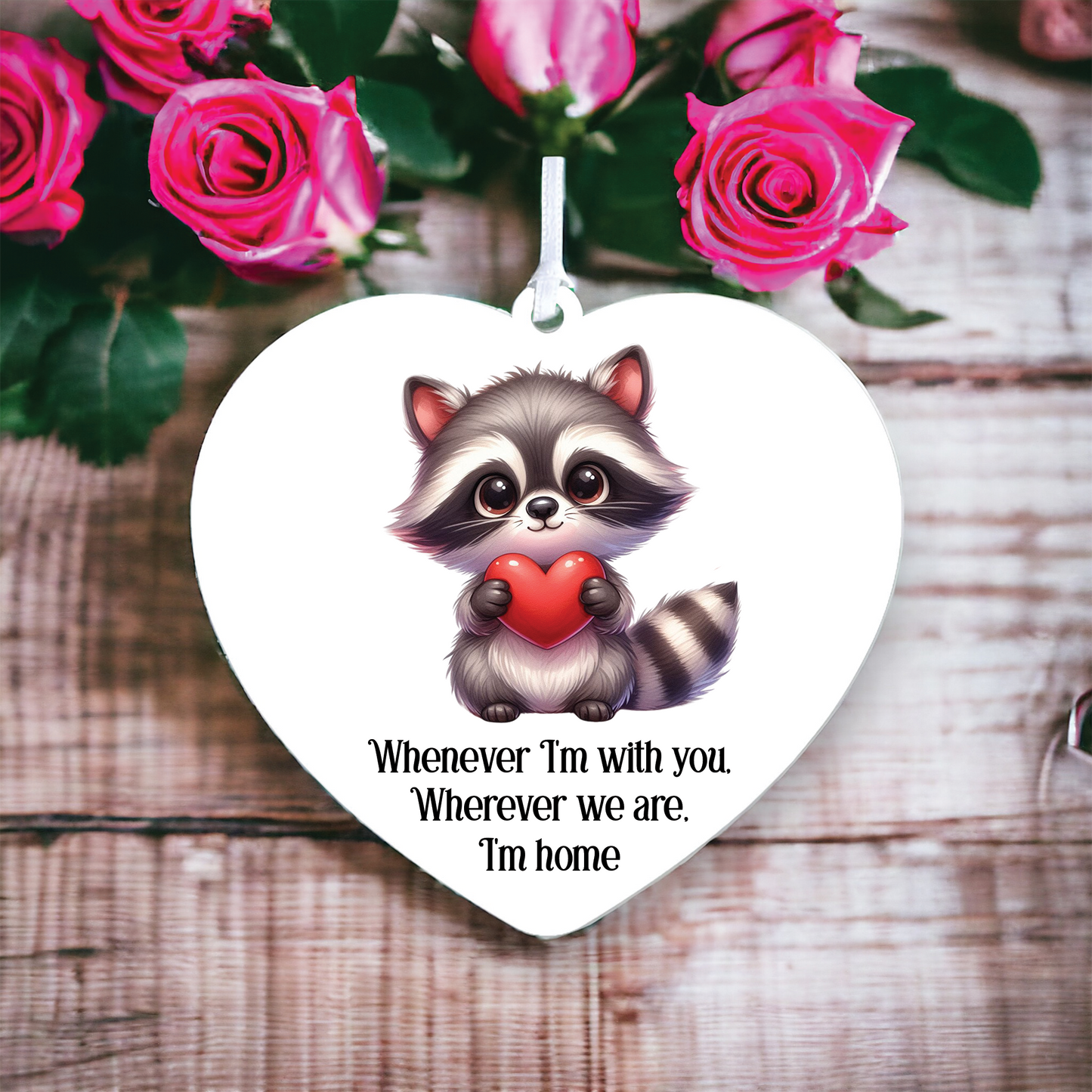 Personalised Racoon Valentine's Hanging Gift